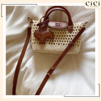 Túi Xách Nữ Chio'2nd, Giả Cói Phối Da Cao Cấp, Kiểu Dáng Xinh Xắn, Đáng Yêu, Đeo Chéo Tiện Lợi