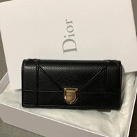 Túi Xách Nữ Christian Dior Diorama Grained Calfskin Croisiere WOC Black Leather