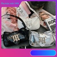 Túi xách nữ chữ M da bóng đeo vai đeo chéo đi chơi đi tiệc Pinkbag size22  PKX240