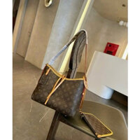 Túi Xách Nữ Công Sở Set Đôi Hoa Nâu Size 30 Da Mềm Đựng Vừa A4 Sang Trọng TTX22