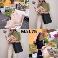 Túi xách nữ công sở tote bag đeo chéo vừa A4 tài liệu set tặng kèm ví MOGA TN001