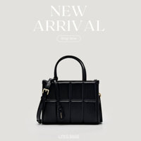 TÚI XÁCH NỮ CÔNG SỞ TRẦN TRÁM KÈM DÂY ĐEO CHÉO SẴN 2 MÀU ĐEN - KEM SIZE 20CM