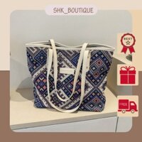 Túi xách nữ công sở,túi tote đeo vai họa tiết thổ cẩm size to đựng nhiều đồ phong cách thời trang cổ điển