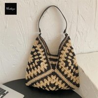 túi xách nữ cute giỏ xách vải túi xách nữ đẹp túi xách nữ năm 2024 túi cói đi biển 2024 Túi đeo vai nữ HUIHEYU