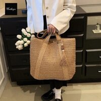 túi xách nữ cute giỏ xách vải túi xách nữ đẹp túi xách nữ năm 2024 túi cói đi biển 2024 Túi Tote Dệt HUIHEYU