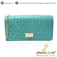 TÚI XÁCH NỮ DA ĐÀ ĐIỂU CAO CẤP JACK&JANE XANH NGỌC