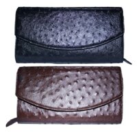 Túi xách nữ da đà điểu Huy Hoàng đeo chéo màu đen, nâu đất, vàng bò, nâu đỏ HT6430-31-32-33  - Đen