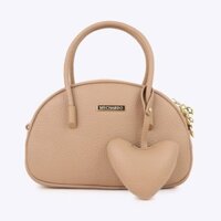 Túi Xách Nữ Da Móc Khóa Trái Tim BH-9 Kem
