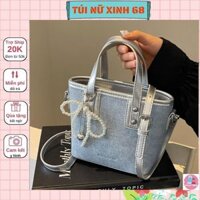 Túi xách nữ đeo chéo cầm tay túi thời trang Hàn Quốc phối nơ ngọc dễ thương Tuinuxinh68 902