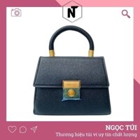 Túi xách nữ đeo chéo có quai xách khóa tròn màu đen túi công sở cho nữ size 21