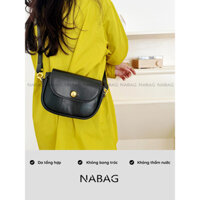 Túi xách nữ đeo chéo da mịn cao cấp bag đeo vai đáy tròn khóa vàng - NB003