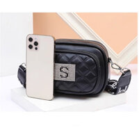 Túi xách nữ đeo chéo dây bản to đính đá da mềm đi làm đi chơi sang chảnh PH1