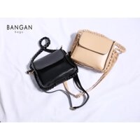 Túi xách nữ, đeo chéo, kẹp nách dây tết sam basic màu đen, be