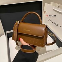 Túi xách nữ đeo chéo quai xách tay dây da PU kiểu dáng đơn giản 7K STORE TX15
