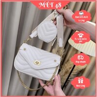 Túi xách nữ đeo chéo, set túi kèm ví siêu xinh 2 màu