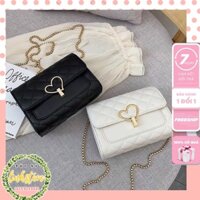 Túi Xách Nữ Đeo Chéo , Túi đeo vai 3 ngăn , Khóa Trái Tim Dây Xích Đồng Phong Cách Hàn Quốc size 20cm