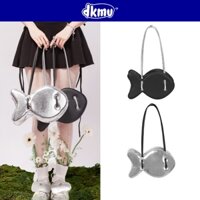 Túi xách nữ đẹp DKMV màu đen, bạc form túi hộp kiểu dáng con cá xinh xắn Fishy Bag | K-B38