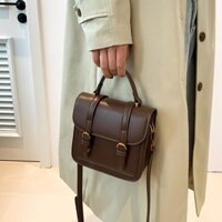 Túi Xách Nữ Đẹp Hàn Quốc Da PU Trơn Mềm 2 Dải Khóa Túi Đeo Chéo Kiểu Dáng Basic Bag PK 705
