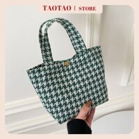 túi xách nữ đẹp houndstooth mini túi vải tote hàn quốc túi đựng mỹ phẩm