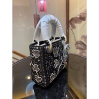 Túi xách nữ Dior Lady Mini CD da thật cao cấp hoạ tiết hoa kết hạt hàng vip 1-1