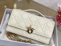 Túi Xách Nữ Dior Woc Màu Trắng Khoá Mạ Vàng Hồng Siêu Cấp 21×11.5×4.5cm