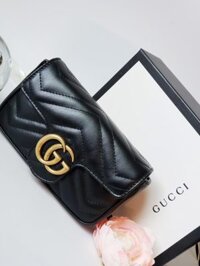Túi Xách Nữ Gucci Black Super Mini GG Marmont Bag