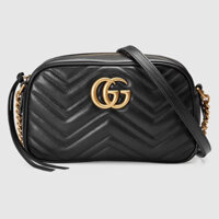 Túi Xách Nữ Gucci Black Marmont Small Matlasse Chan Shoulder Bag
