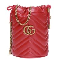 Túi Xách Nữ Gucci GG Marmont Mini Bucket Bag Màu Đỏ