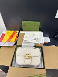 Túi Xách Nữ Gucci Marmont Màu Trắng Cao Cấp 22cm