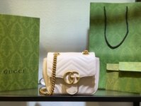 Túi Xách Nữ Gucci Marmont Replica 1:1 Cao Cấp Màu Trắng 20cm