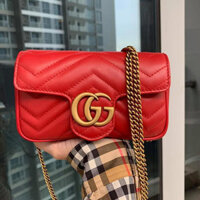Túi Xách Nữ Gucci Red Super Mini GG Marmont Bag