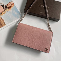 Túi Xách Nữ Gucci Woc Interlocing Crossbody Bag Pink Leather