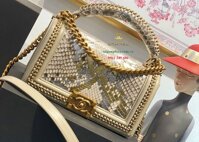 Túi xách nữ hàng hiệu da  mãng xà Vip Chanel Boy C210121