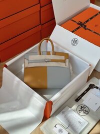 Túi Xách Nữ Hermes Birkin Da Epsom Mix 2 Màu Rep 11 Cao Cấp 25cm