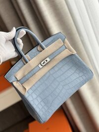 Túi Xách Nữ Hermes Birkin Da Cá Sấu Khâu Tay Replica 11 Cao Cấp 25cm