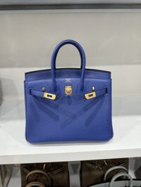 Túi Xách Nữ Hermes Birkin PHW Togo Màu Xanh Đậm Khoá Vàng Siêu Cấp 25cm