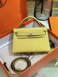 Túi Xách Nữ Hermes Kelly Mini Like Auth Màu Vàng 20cm