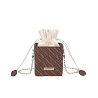 Túi xách nữ hộp vuông dây rút B&M đeo chéo dây xích