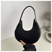 Túi Xách Nữ Kẹp Nách Hình Lưỡi Liềm Màu Trơn Mềm Mại Thời Trang Hottrend