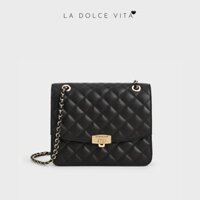 Túi xách nữ kẹp nách La Dolce Vita trám size 24, 2 dây đeo vai - CK104