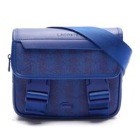 Túi Xách Nữ Lacoste The Blend Colored Monogram Canvas Flap Messenger Bag Màu Xanh Navy