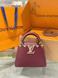Túi Xách Nữ Louis Vuitton LV Capucines Màu Đỏ Mận Siêu Cấp 21cm