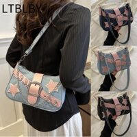 Túi xách nữ LTBLBY, Túi xách nữ da Pu màu hồng, Túi đeo vai đeo chéo thời trang trái tim tình yêu cổ điển dành cho nữ bé gái
