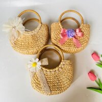 Túi Xách nữ lục bình cho mẹ và bé chụp ảnh Tết cùng áo dài, đi biển, du lịch Vitage Size 20 cm