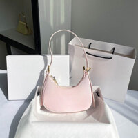 Túi xách nữ màu hồng niche mùa hè 2025, túi đeo vai baguette mới thời trang