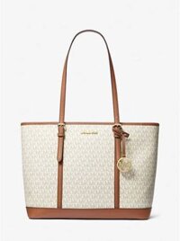 Túi Xách Nữ Michael Kors Jet Set Travel Large Logo Tote Vanilla Bag