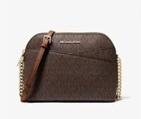 Túi Xách Nữ Michael Kors Jet Set Medium Dome Crossbody Signature Bag Brown