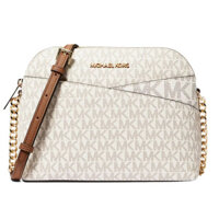 Túi Xách Nữ Michael Kors Jet Set Medium Dome Crossbody Signature Bag Vanilla