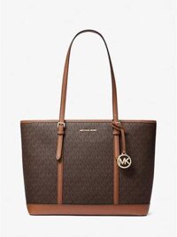 Túi Xách Nữ Michael Kors Jet Set Travel Large Logo Tote Brown Bag
