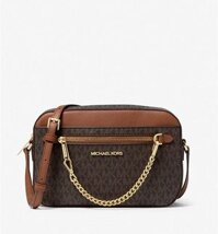 Túi Xách Nữ Michael Kors Jet Set Large Logo Crossbody Bag Brown